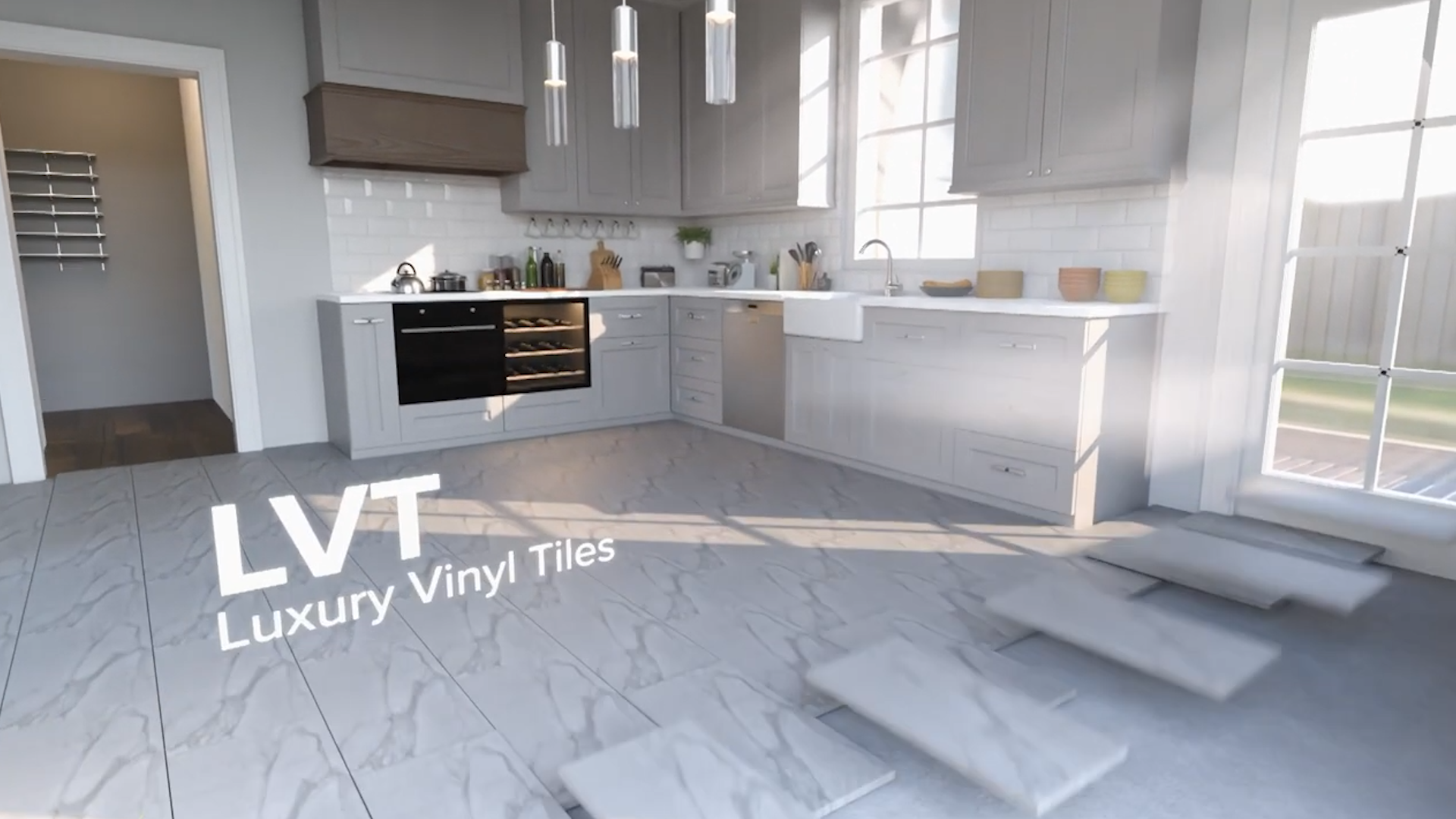 CGI Render of a Home Interior with Luxury Vinyl Tiles