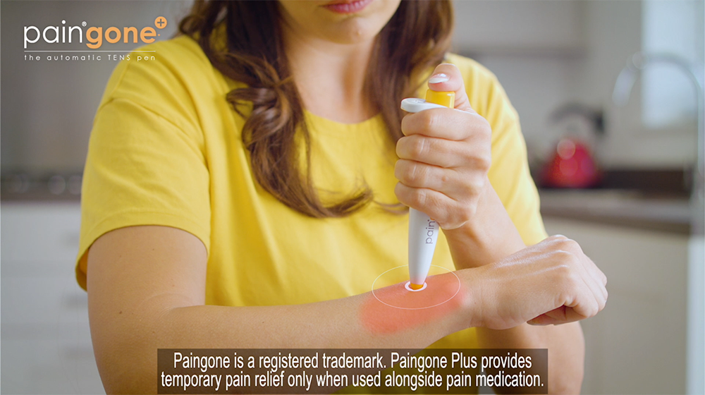 Paingone Plus TENS Pain Relief Device In White/Orange